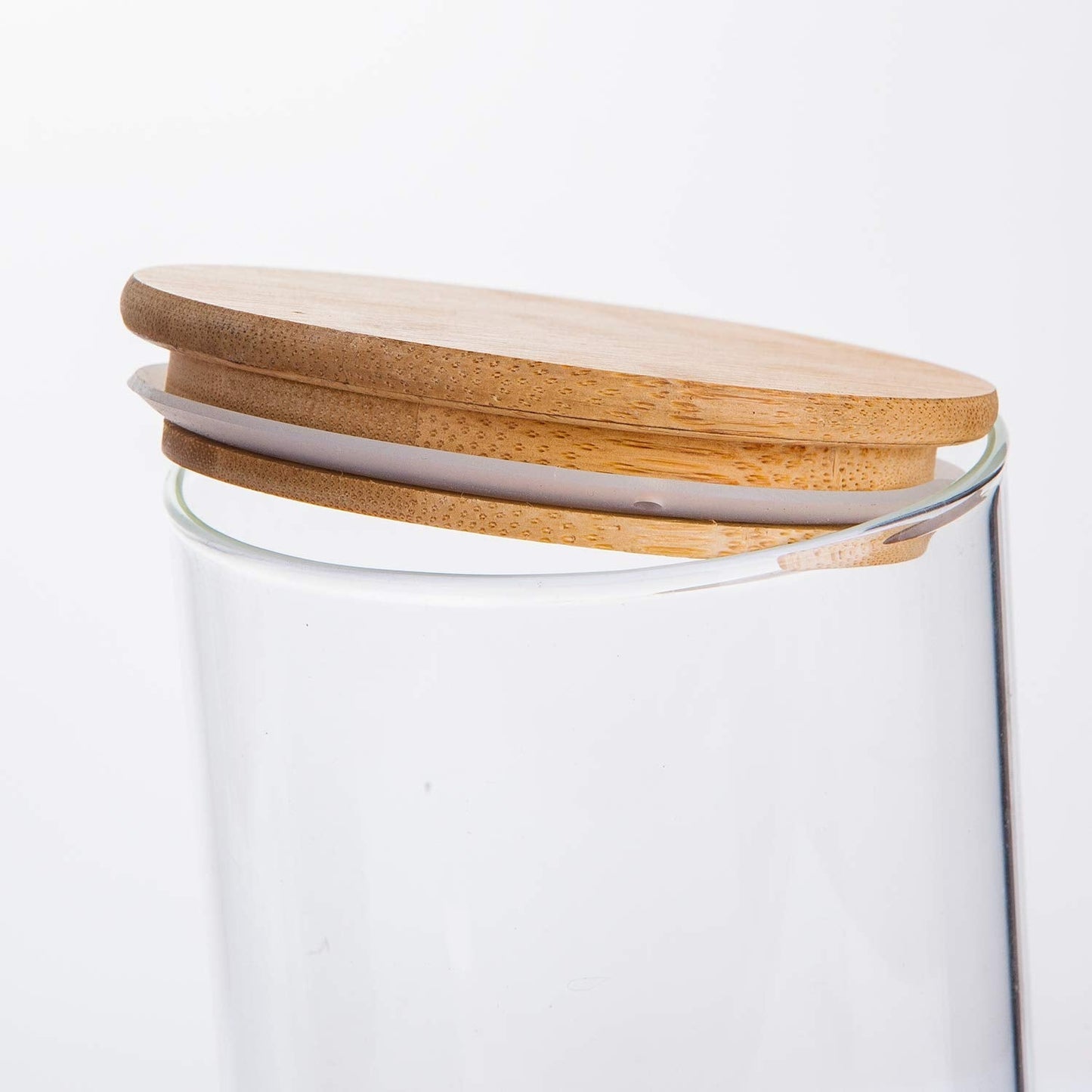 Glass Food Storage Jars with Bamboo Lids (Set of 5)