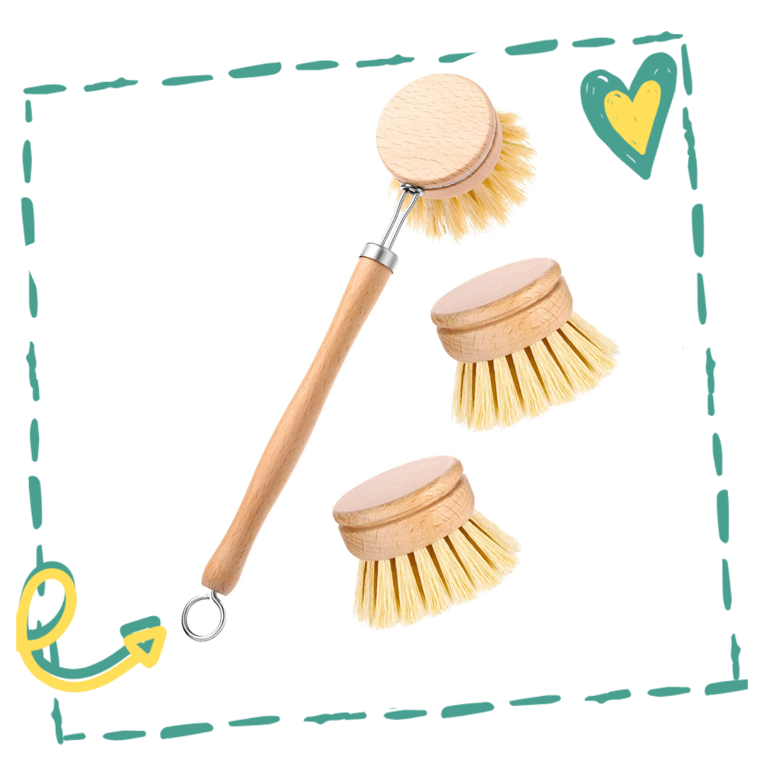 Wooden & Sisal Dish Brush